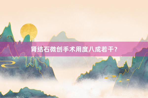 肾结石微创手术用度八成若干？